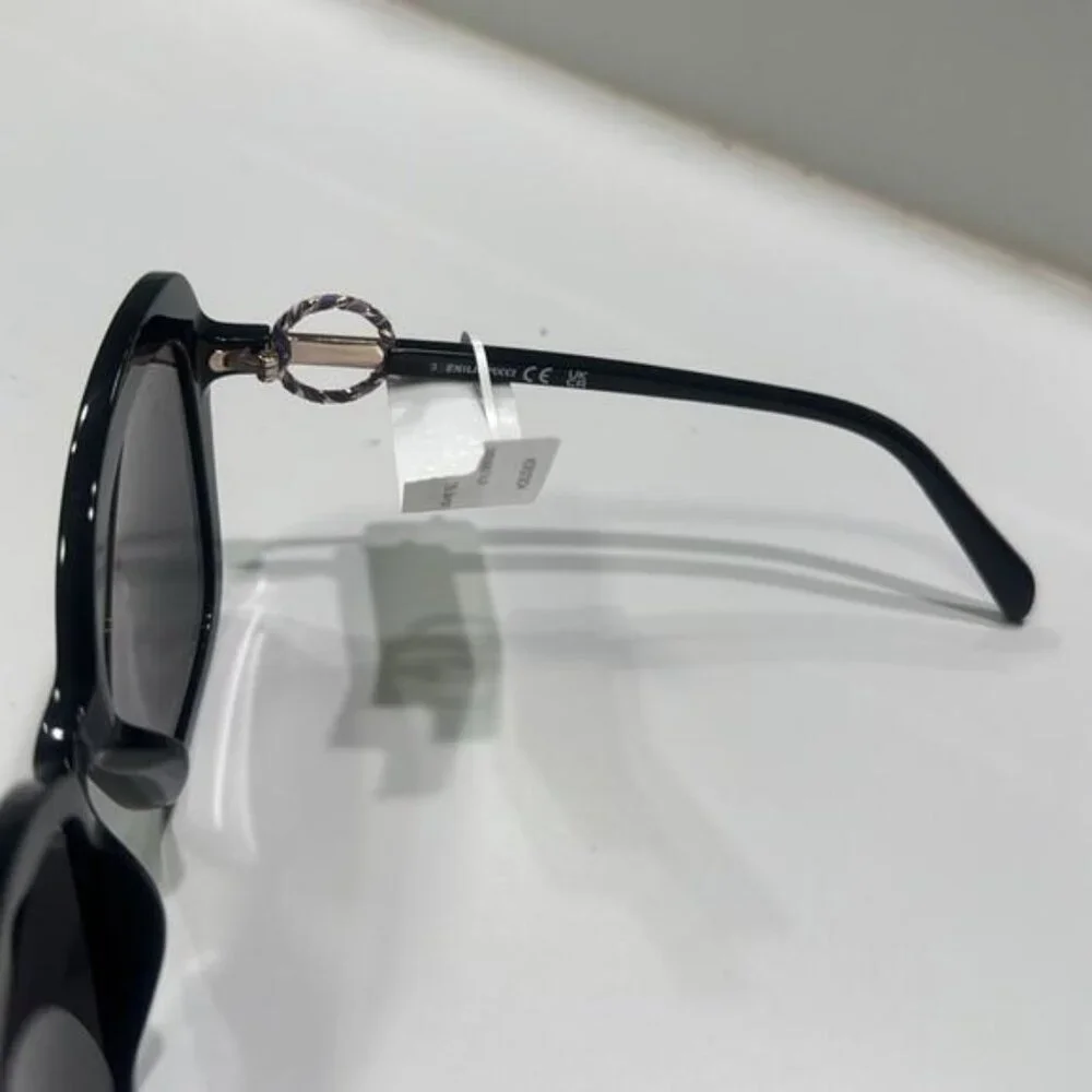 58mm Butterfly Sunglasses Emilio Pucci  Shiny Black Smoke